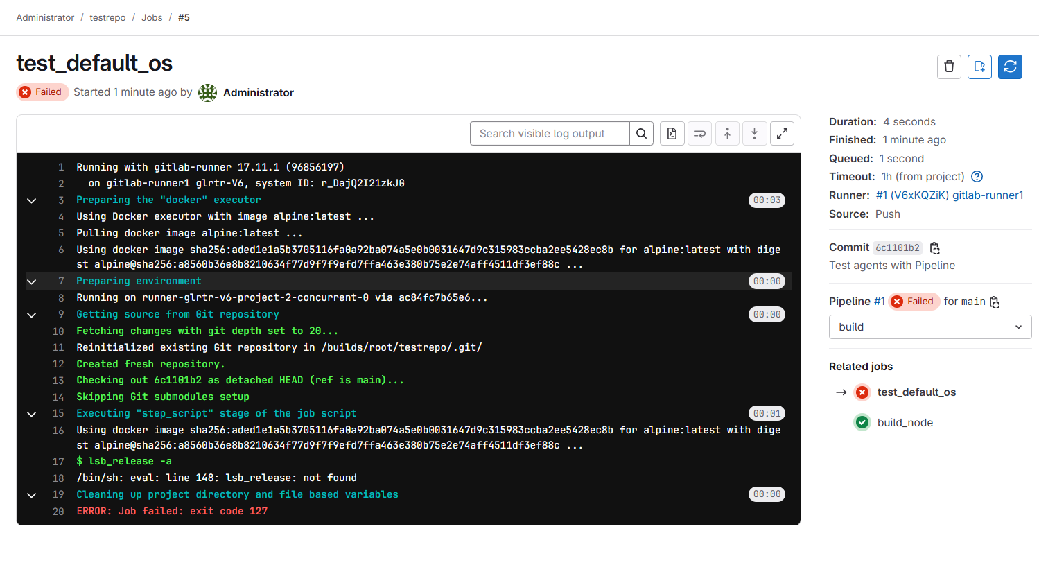 Why did the pipeline fail ?